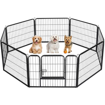 8 Panel Pet Dog Cat Bunny Puppy Play pen Playpen 60x80 cm Exercise Cage Dog Panel Fence Petsleisure